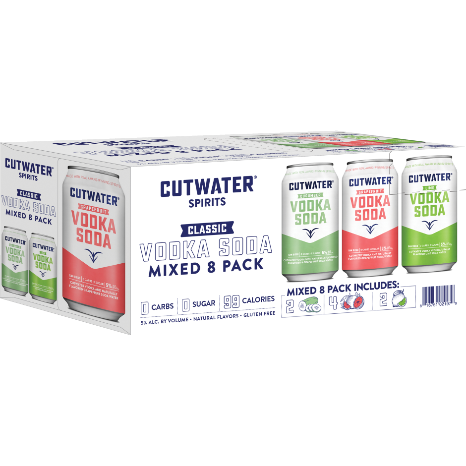 Cutwater Rtd Vodka Soda Variety 8Pk Cans Goody Goody Liquor